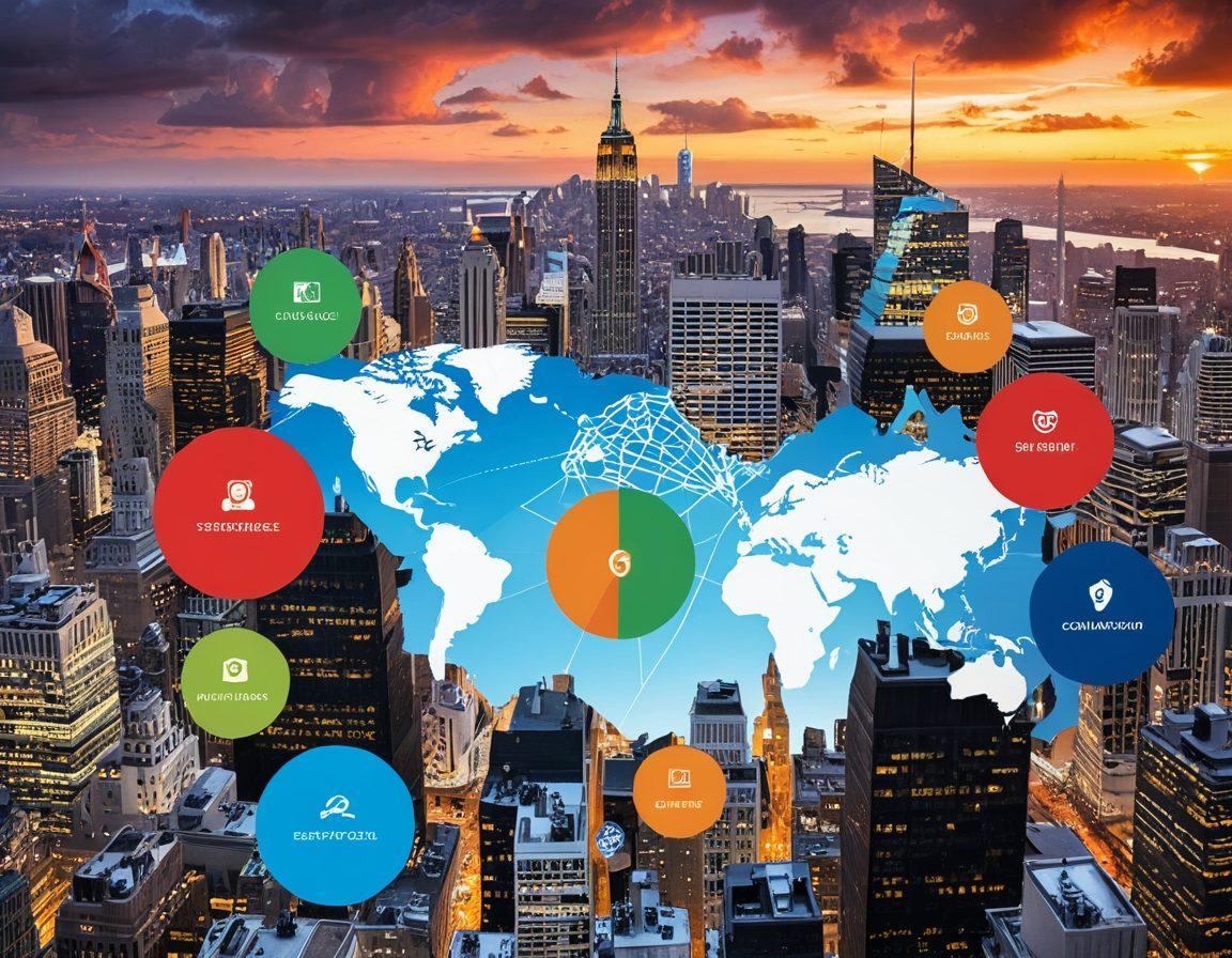 A visually striking collage of various risk mitigation symbols: shields, safety nets, and policy documents, intertwined with a city skyline in the background. The symbols should be vibrant and eye-catching, representing different sectors like finance, healthcare, and environment. Incorporate an overlay of a transparent graph showing risk analysis. The overall atmosphere should convey security and stability. super-realistic. vibrant colors. 3D.
